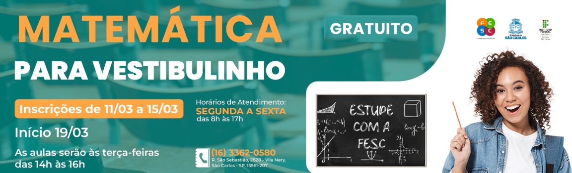 FESC oferece curso de matemática para Vestibulinho